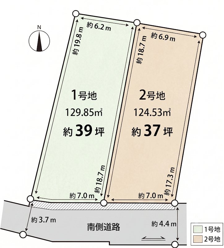茨木市下穂積三丁目 売り土地 1号地 間取り図