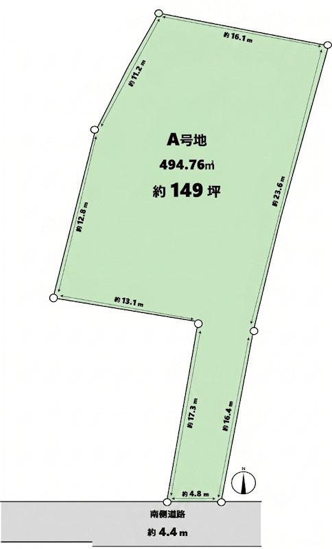 茨木市下穂積三丁目 売り土地 A号地 間取り図