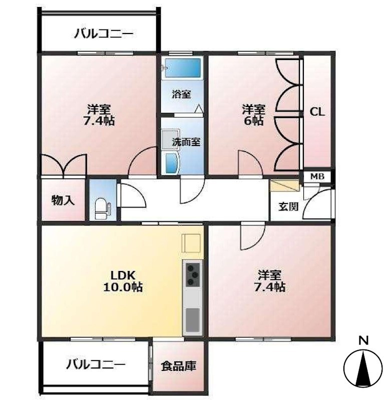千里月見ヶ丘ハイツC棟  間取り図