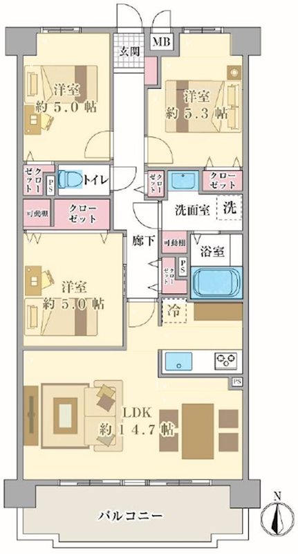 アンビエント枚方公園 間取り図