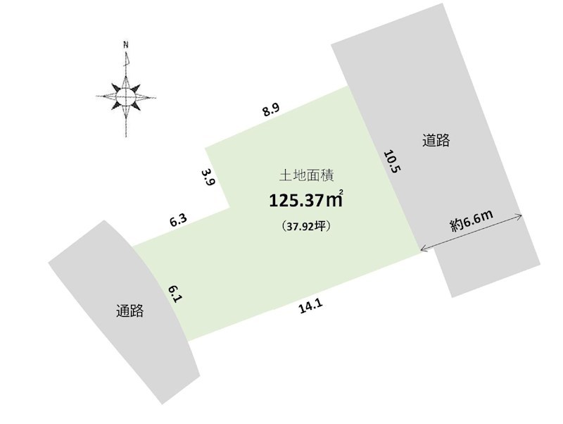摂津市東正雀　売土地 間取り図