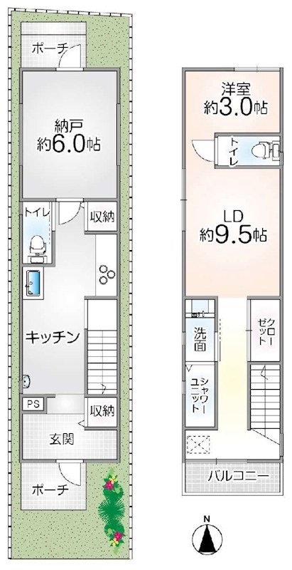 高槻市松川町　中古一戸建 間取り図