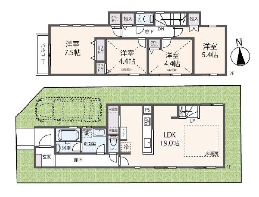成田町MELDIA新築分譲地内A号棟 間取り図