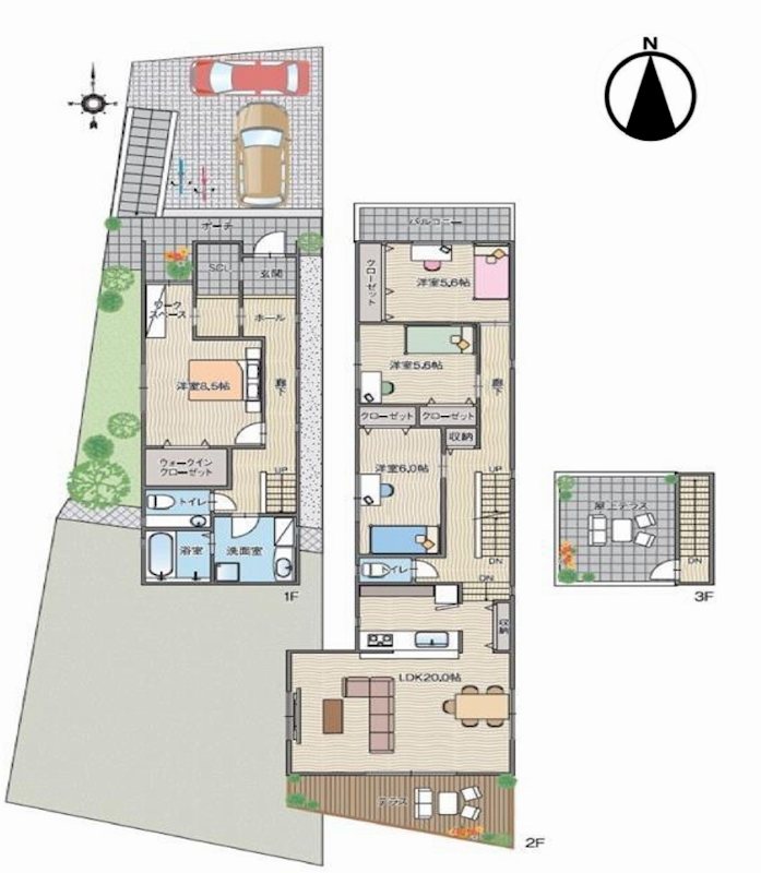 茨木市南春日丘5丁目　新築一戸建 間取り図