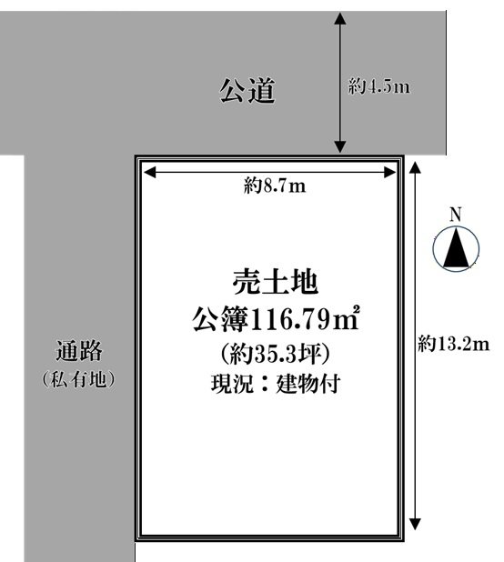 高槻市川西町2丁目 売土地 間取り図