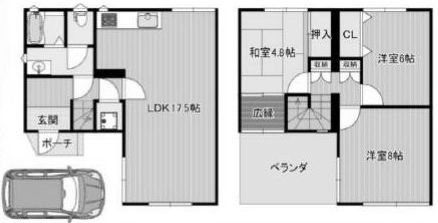 高槻市寿町3丁目　中古テラスハウス 間取り図