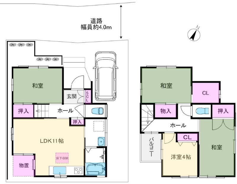 東香里元町一戸建既存住宅 間取り図