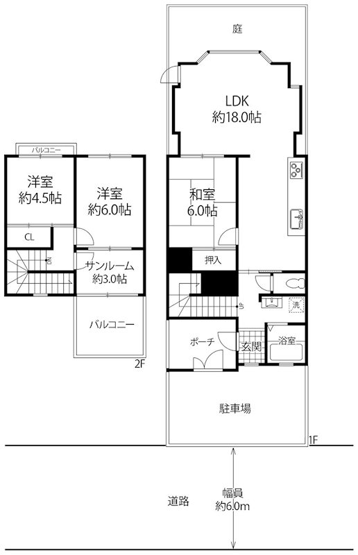 茨木市山手台4丁目　中古テラスハウス 間取り図