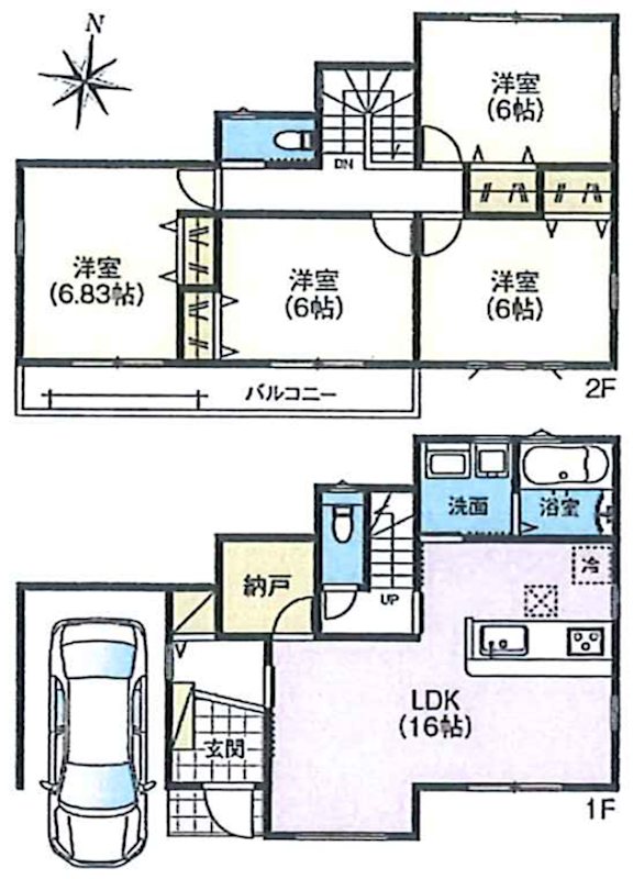池之宮2丁目限定1邸新築分譲住宅 間取り図