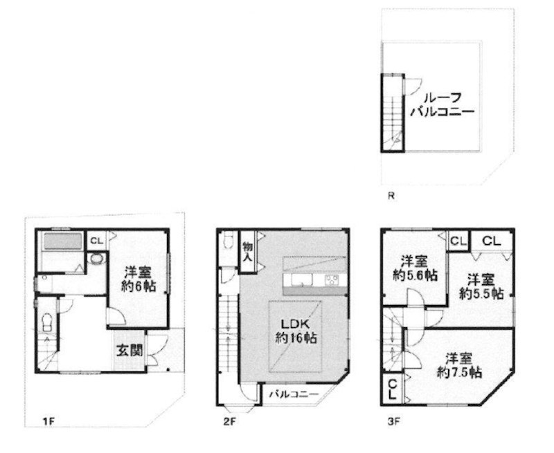 摂津市鳥飼和道１丁目　中古一戸建  間取り図