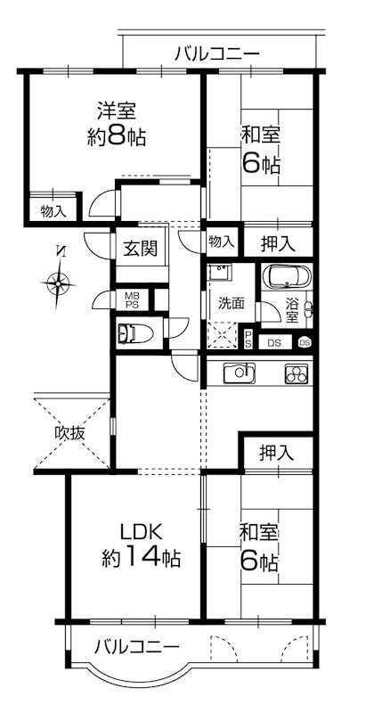 メゾン千里丘P棟   間取り図