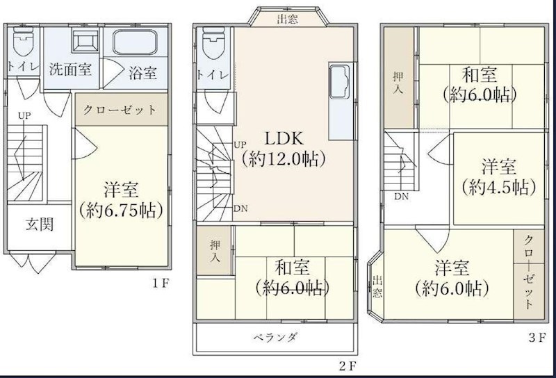 吹田市南正雀2丁目　中古一戸建 間取り図