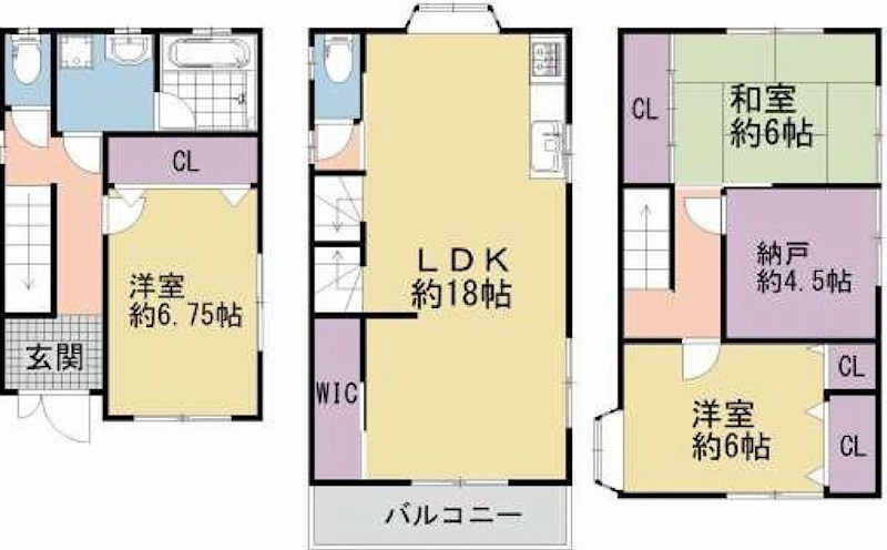 吹田市南正雀2丁目　中古一戸建 間取り図