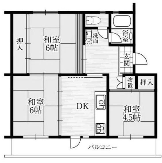 富田第二住宅60号棟 間取り図