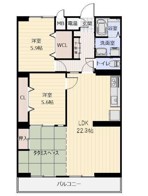 千里ヶ丘マンションA棟  間取り図