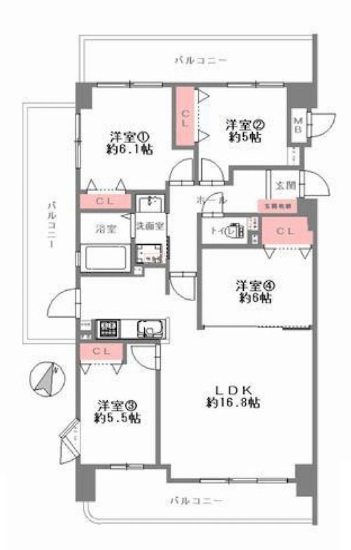ダイアパレス吹田ウインドヒル 間取り図