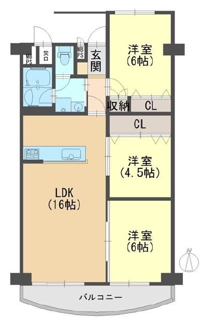 南茨木ハイタウン美沢D棟  間取り図