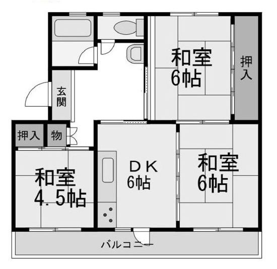 富田第二住宅64号棟   間取り図