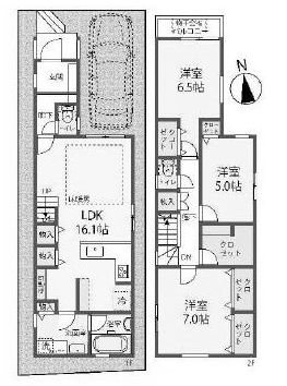 高槻市富田町５丁目　新築一戸建　A号棟 間取り図