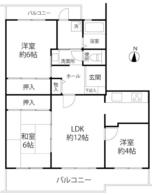 高槻阿武山二番街205号棟 間取り図