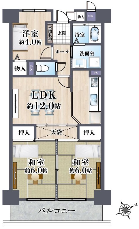 シャルマンコーポ水無瀬2号棟 間取り図
