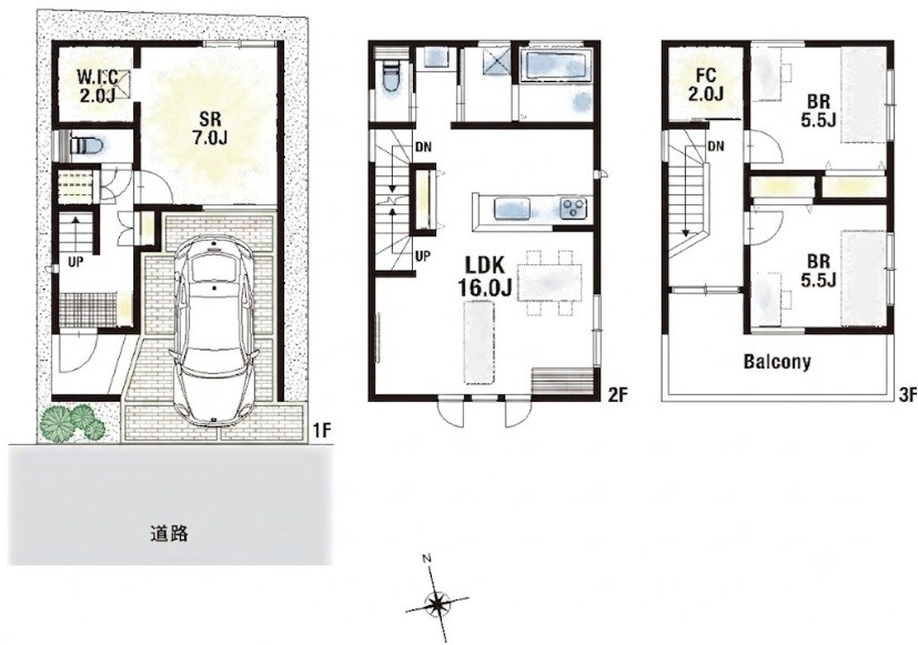高槻市北大樋町2号地　新築一戸建 間取り図
