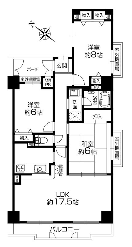 ライオンズマンション泉北忠岡 間取り図