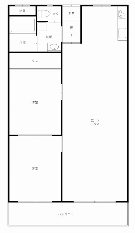 メガロコープ茨木Ⅱ   509号室 間取り図