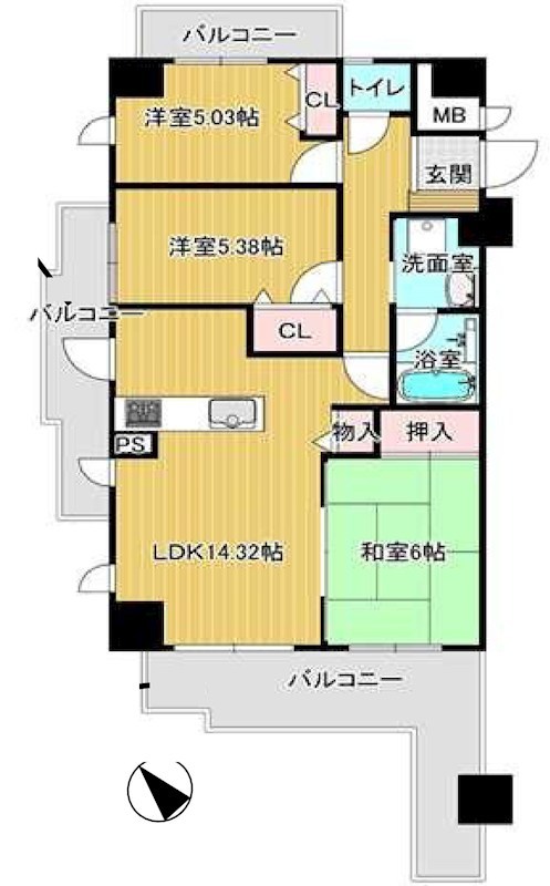 セントラルステージ千里Ⅰ番館 間取り図