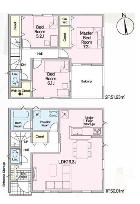 長尾峠町CRADLEGARDEN全21棟新築分譲地内1号棟 間取り図