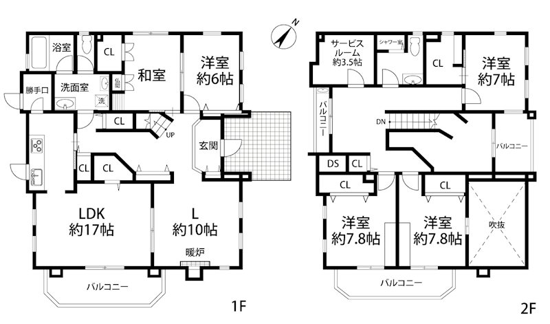 高槻市美しが丘2丁目　中古一戸建 間取り図