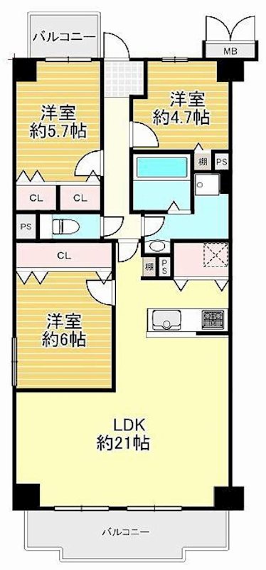 朝日プラザ千里北D棟   間取り図