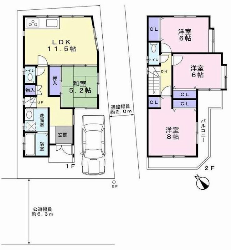 茨木市上野町　中古一戸建 間取り図