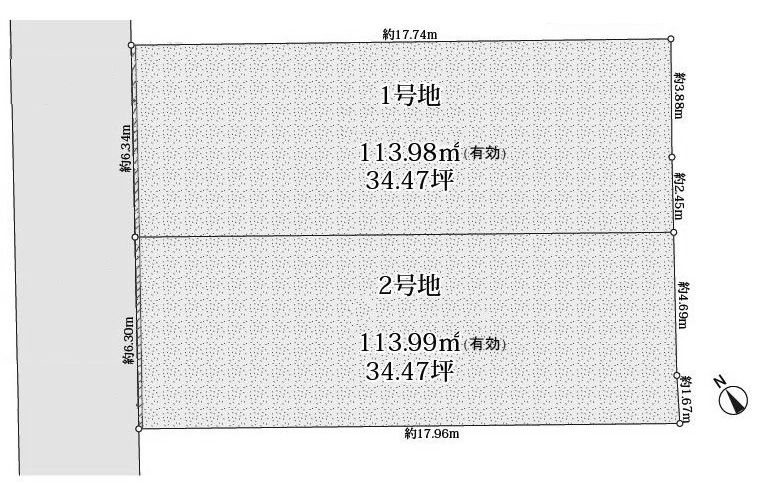 高槻市安岡寺町3丁目　売土地1号地 間取り図