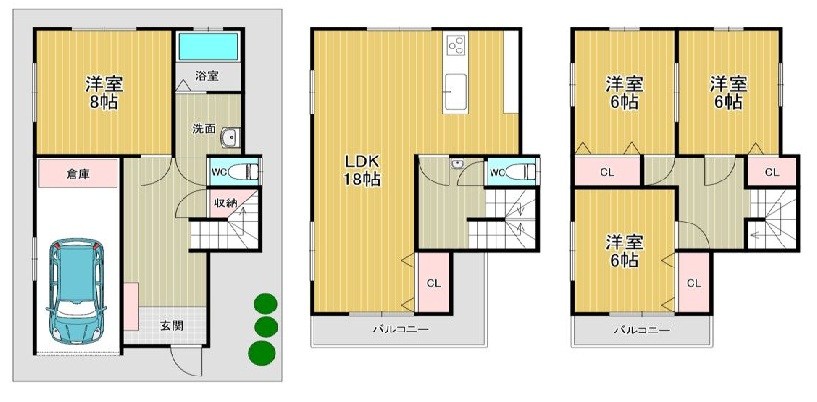 高槻市柱本６丁目　中古一戸建 間取り図