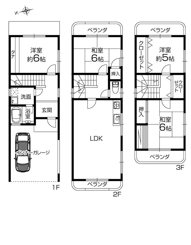 高槻市千代田町 中古一戸建  間取り図