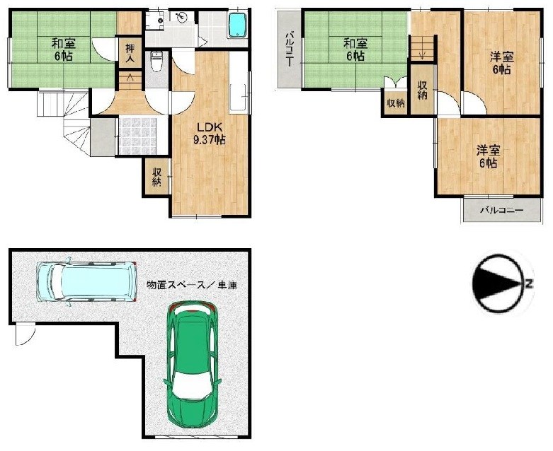 高槻市柱本１丁目　中古一戸建 間取り図