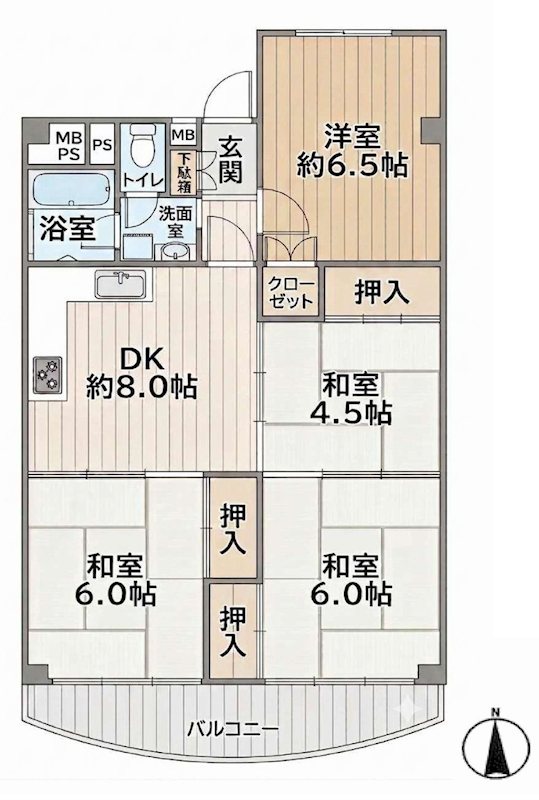 南茨木駅前ハイタウンK棟 間取り図