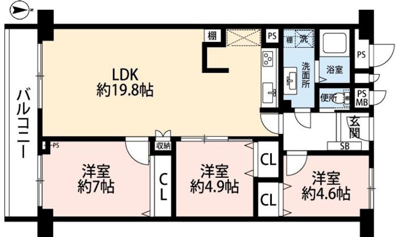 労住まきのハイツ三号棟 間取り図