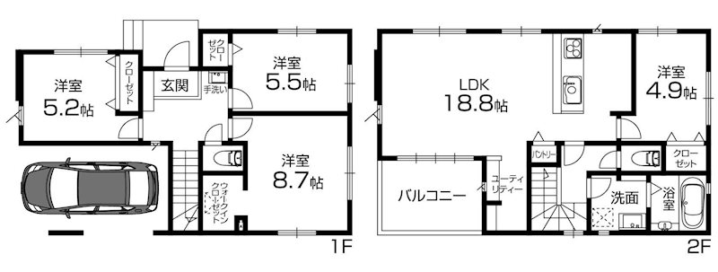 高槻市南大樋町 中古一戸建 間取り図