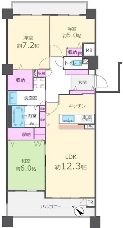 サンメゾン枚方朝日丘かえで館 間取り図