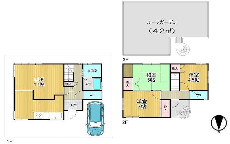 高槻市明野町　中古一戸建 間取り図