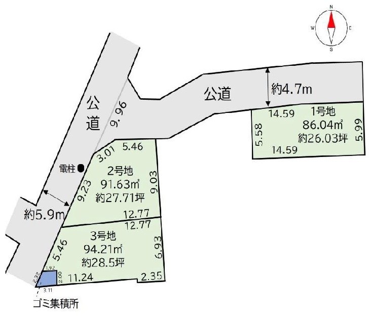 高槻市城西町3号地　売土地 間取り図