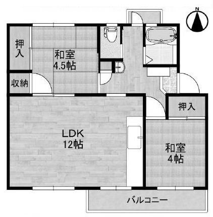 間取り図 翠が丘団地2号棟 間取り図