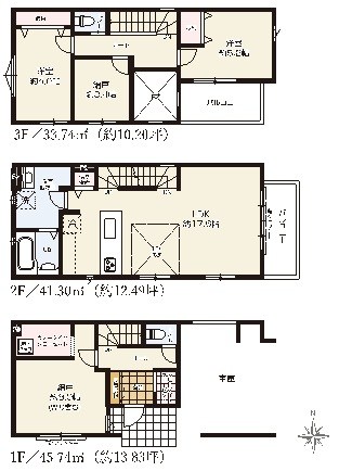高槻市明野町1号棟　新築一戸建 間取り図