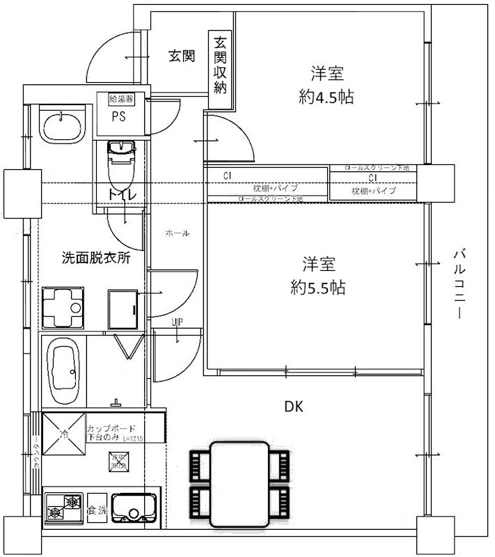 間取図 摂津マンションB棟 間取り図