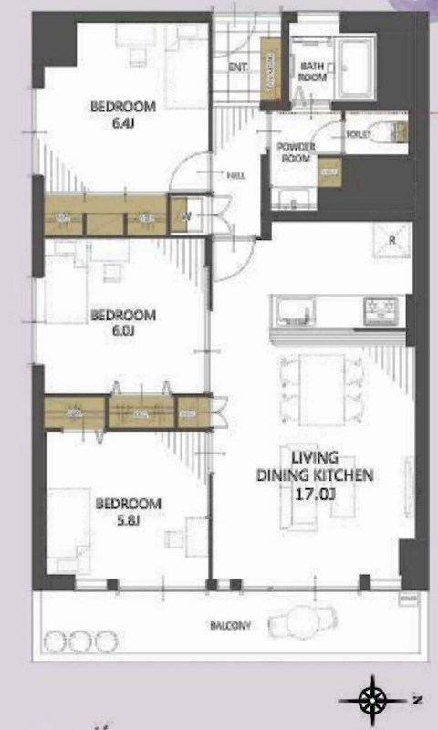 北摂マンション  間取り図