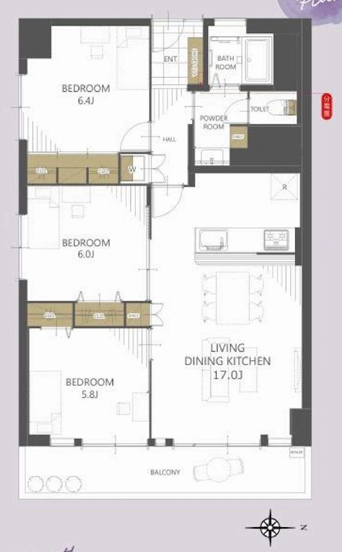 北摂マンション  間取り図