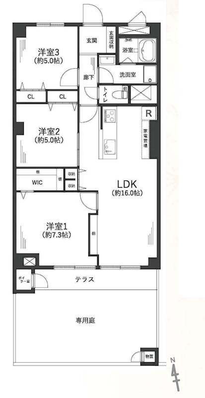 ダイヤシャトー千里 110号室 間取り図