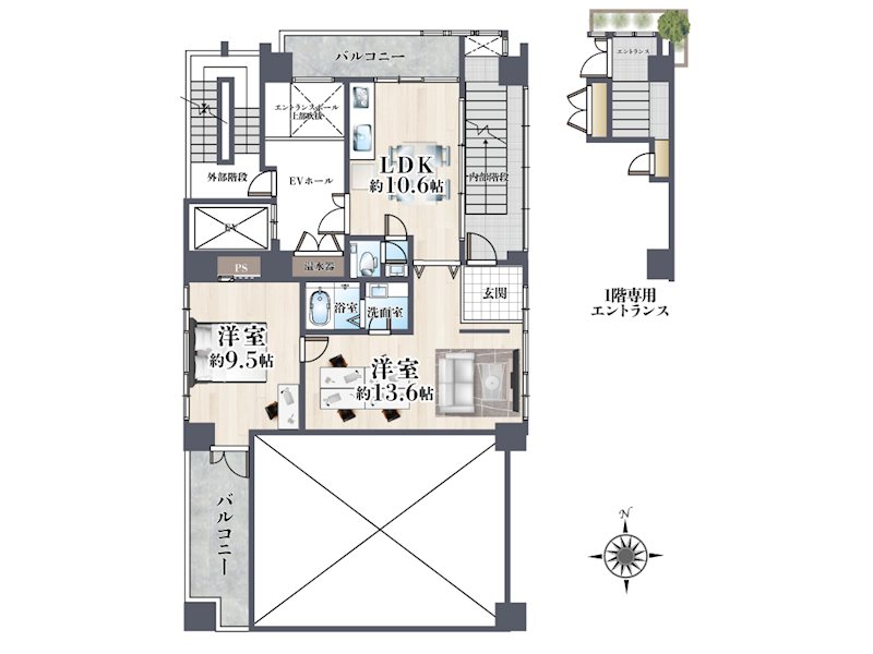 セントアルカディア大手町 間取り図